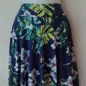 American Living skirt sz L 12 14 blue floral print